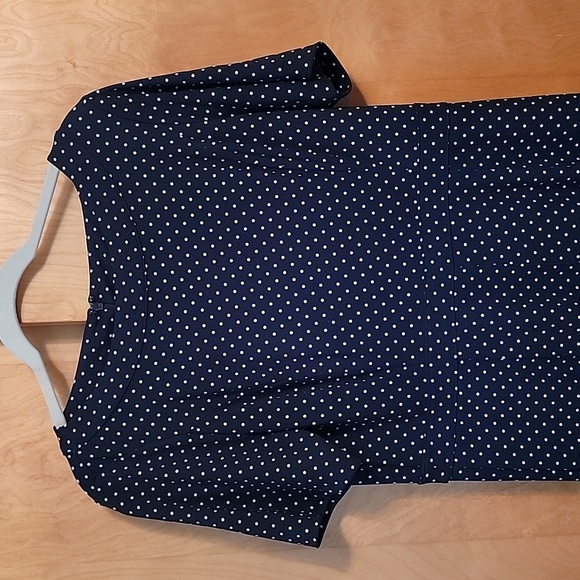 Talbots Blue White Polka Dot Dress - Picture 2 of 12